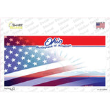 Ohio with American Flag Novelty Sticker Decal