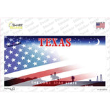 Texas with American Flag Novelty Sticker Decal