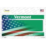 Vermont with American Flag Novelty Sticker Decal