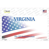 Virginia with American Flag Novelty Sticker Decal