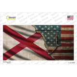 Alabama/American Flag Novelty Sticker Decal