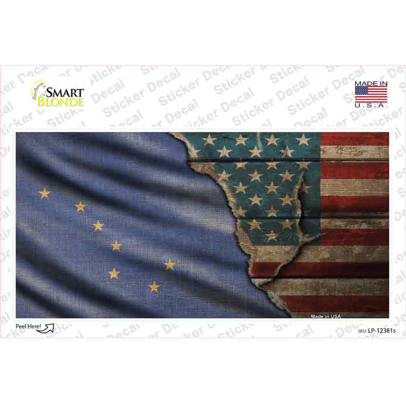 Alaska/American Flag Novelty Sticker Decal