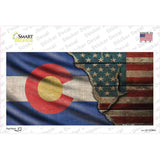 Colorado/American Flag Novelty Sticker Decal