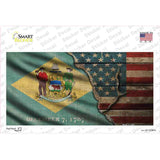 Delaware/American Flag Novelty Sticker Decal