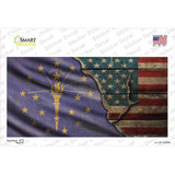 Indiana/American Flag Novelty Sticker Decal