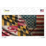Maryland/American Flag Novelty Sticker Decal