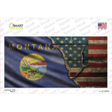 Montana/American Flag Novelty Sticker Decal