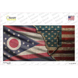 Ohio/American Flag Novelty Sticker Decal