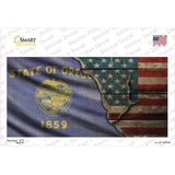 Oregon/American Flag Novelty Sticker Decal