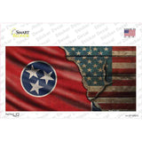 Tennessee/American Flag Novelty Sticker Decal