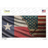 Texas/American Flag Novelty Sticker Decal