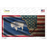 Wyoming/American Flag Novelty Sticker Decal