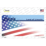 Illinois Half American Flag Novelty Sticker Decal