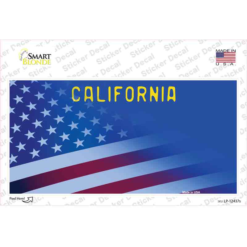 California Half Blue California Novelty Sticker Decal
