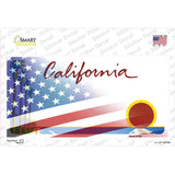 California Palm American Flag Novelty Sticker Decal