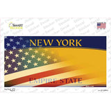 New York Half American Flag Novelty Sticker Decal