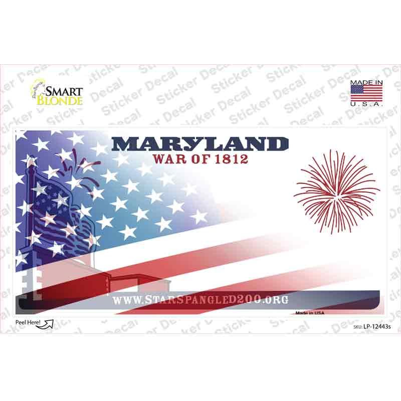 Maryland War American Flag Novelty Sticker Decal