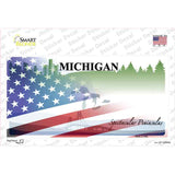 Michigan Peninsulas American Flag Novelty Sticker Decal