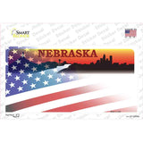 Nebraska Half American Flag Novelty Sticker Decal