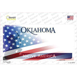Oklahoma Half American Flag Novelty Sticker Decal