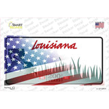 Louisiana Half American Flag Novelty Sticker Decal