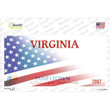 Virginia Half American Flag Novelty Sticker Decal