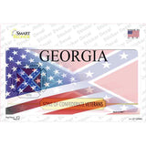 Georgia Confederate Flag American Flag Novelty Sticker Decal