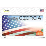Georgia Half American Flag Novelty Sticker Decal