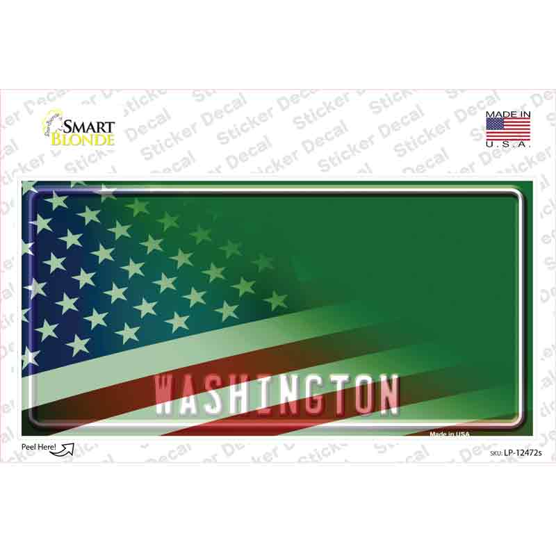 Washington Half American Flag Novelty Sticker Decal