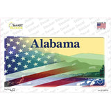Alabama Half American Flag Novelty Sticker Decal