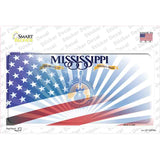 Mississippi Half American Flag Novelty Sticker Decal