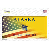 Alaska Half American Flag Novelty Sticker Decal