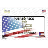 Puerto Rico with American Flag Novelty Sticker Decal