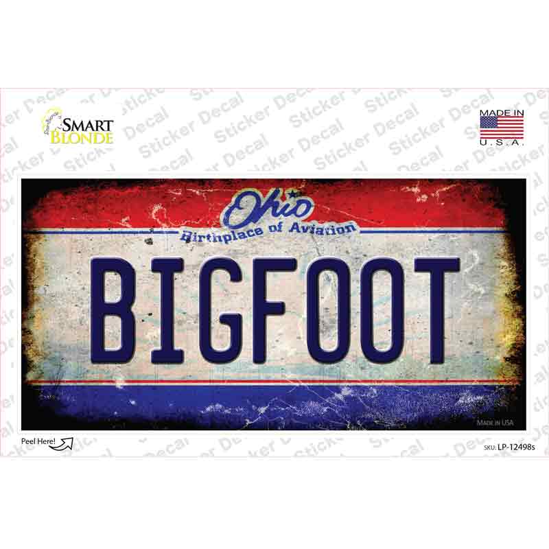 Bigfoot Ohio Novelty Sticker Decal