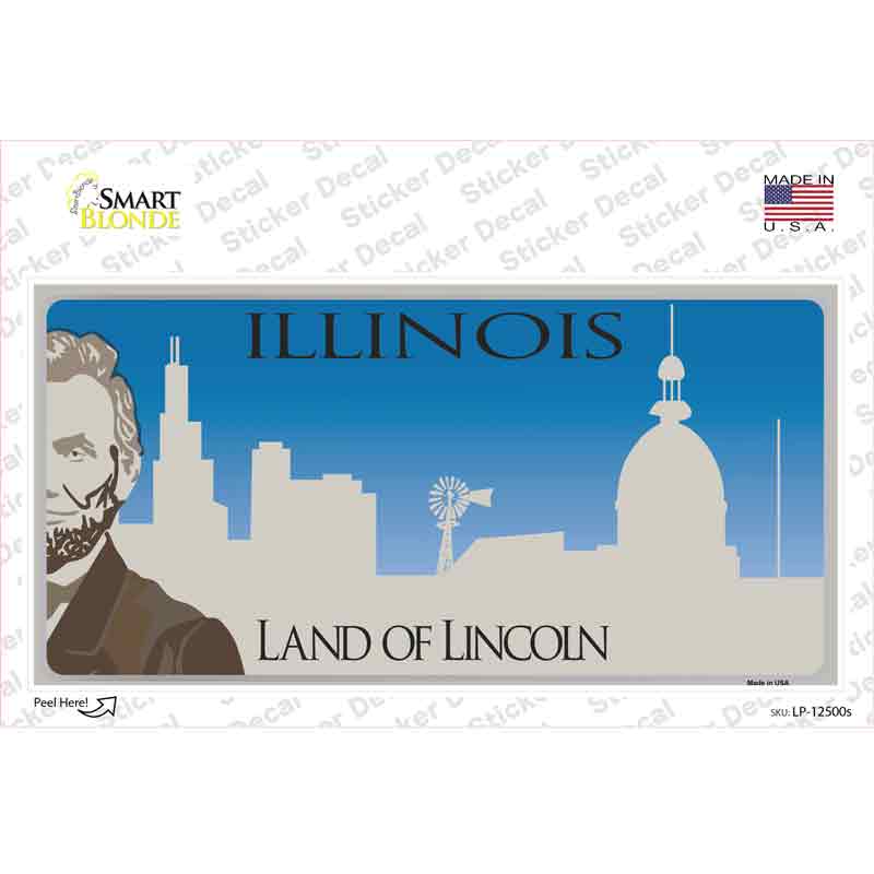 Illinois Blank Novelty Sticker Decal