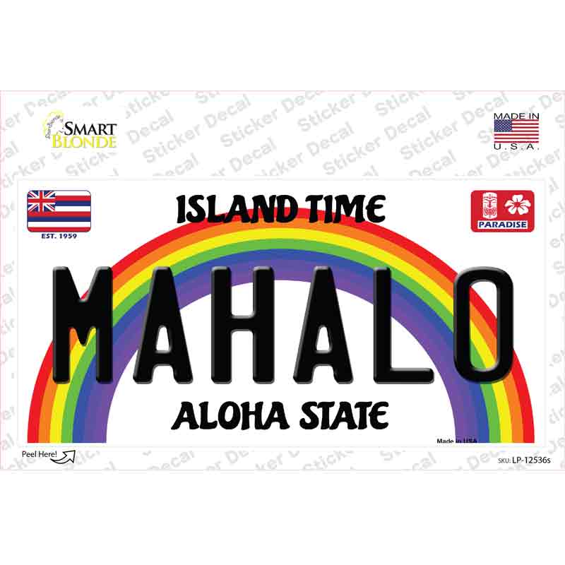 Mahalo Hawaii Novelty Sticker Decal