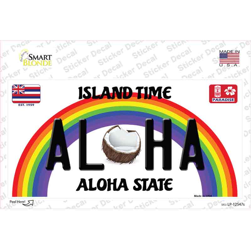 Aloha Coconut Hawaii Novelty Sticker Decal