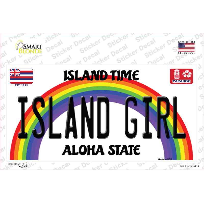 Island Girl Hawaii Novelty Sticker Decal