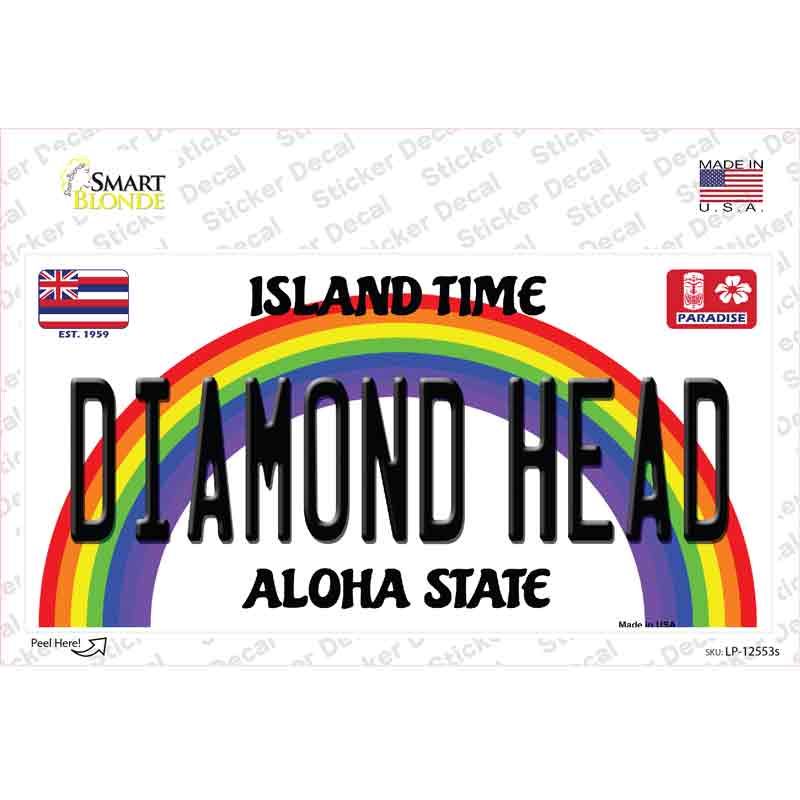 Diamond Head Hawaii Novelty Sticker Decal