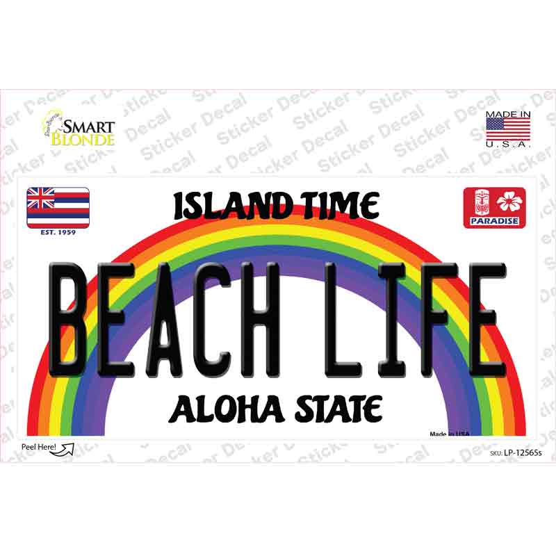 Beach Life Hawaii Novelty Sticker Decal