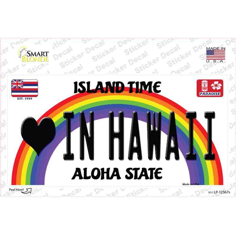 Love In Hawaii Novelty Sticker Decal