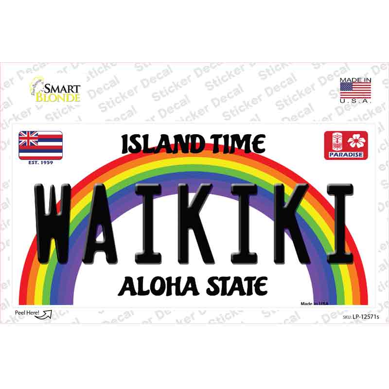 Waikiki Hawaii Novelty Sticker Decal