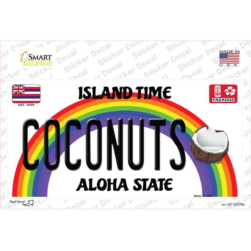 Coconuts Hawaii Novelty Sticker Decal