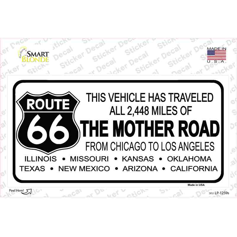 Route 66 Main Cities Novelty Sticker Decal