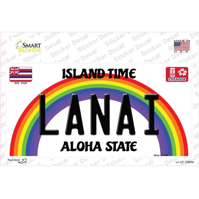 Lanai Hawaii Novelty Sticker Decal