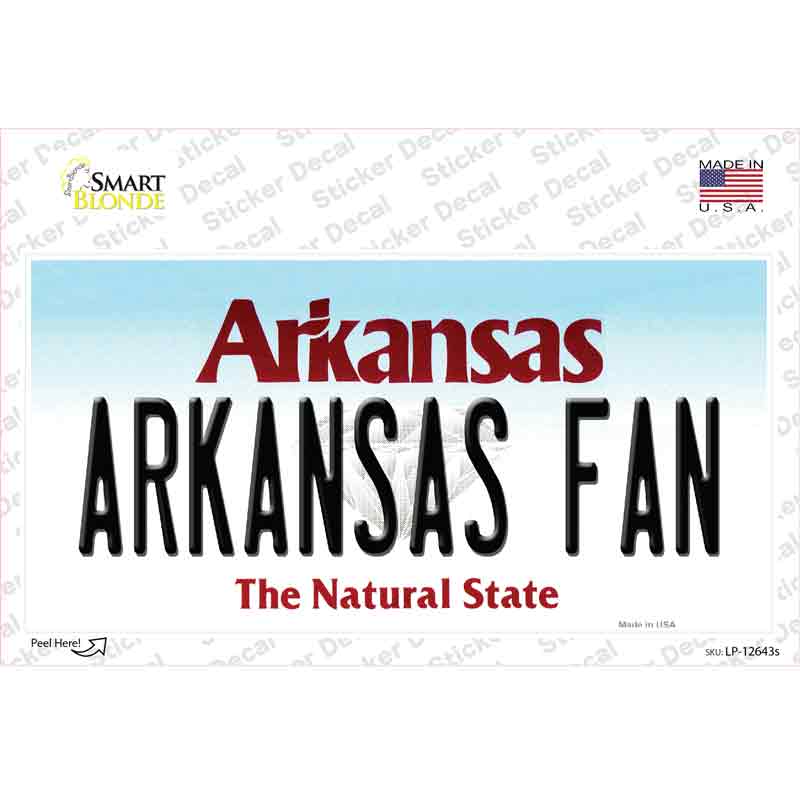 Arkansas Fan Novelty Sticker Decal