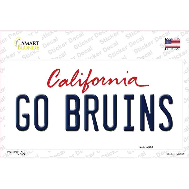 Go Bruins California Novelty Sticker Decal