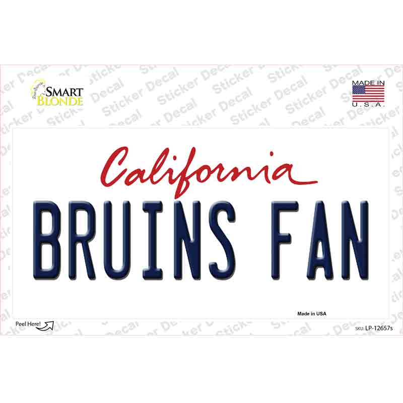 Bruins Fan Novelty Sticker Decal