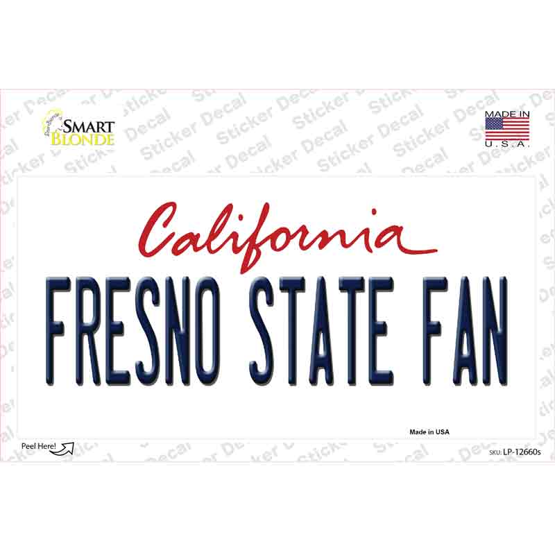 Fresno State Fan Novelty Sticker Decal