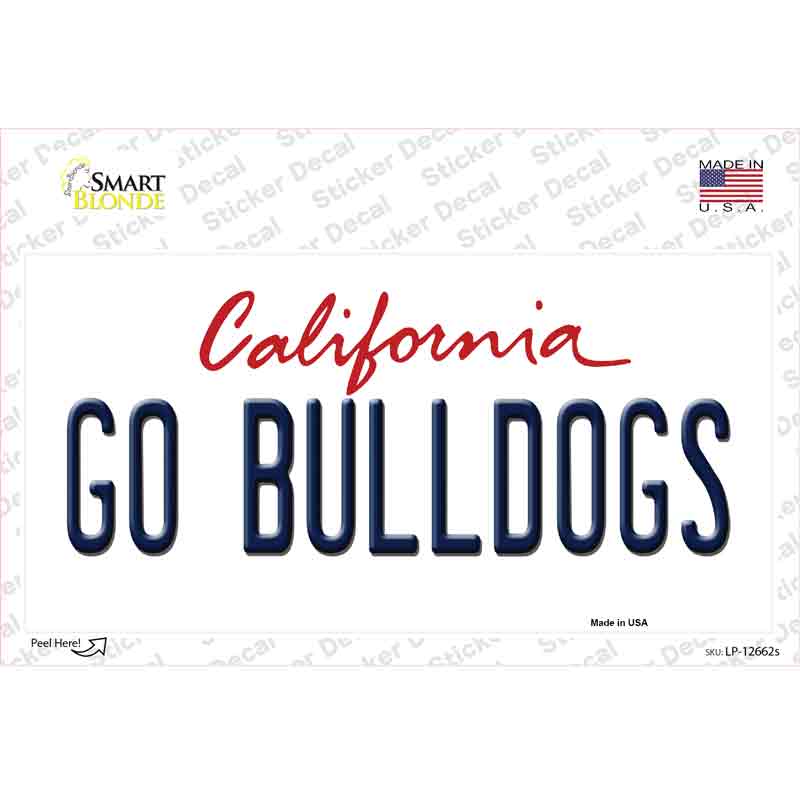 Go Bulldogs Novelty Sticker Decal
